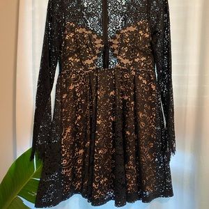 For Love and Lemons Black Lace Dress